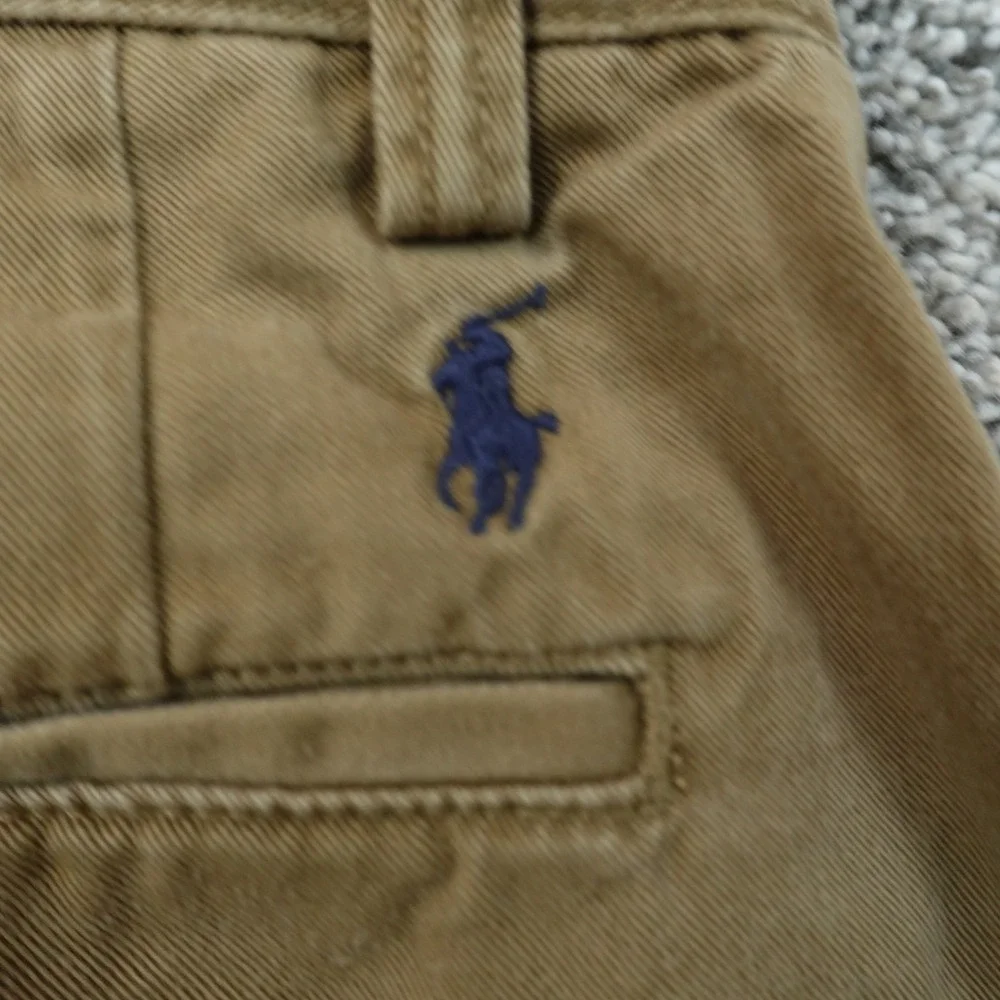 Polo Ralph Lauren Pants Mens 30X32 Brown Tan Chino Trouser Flat Front Pony Logo